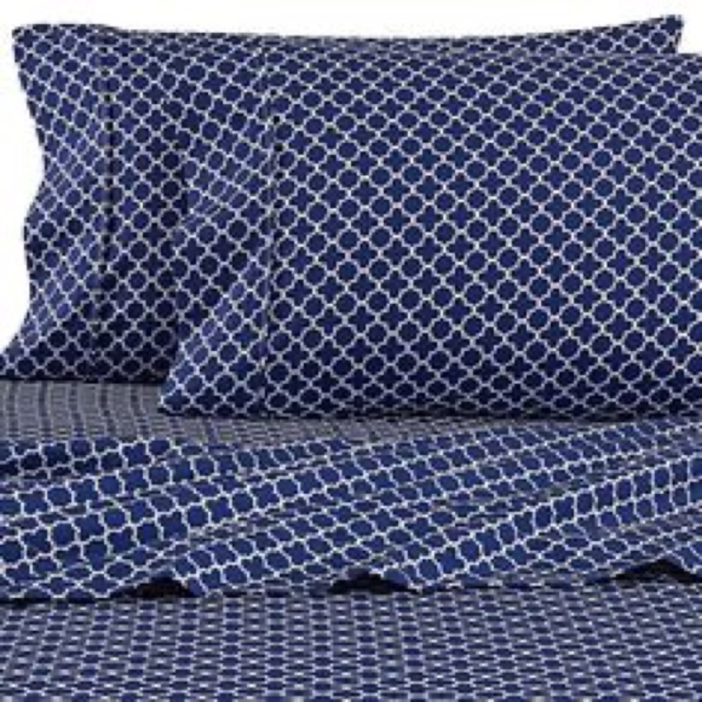 Ultra Soft Premium Printed Quatrefoil Bed Sheet Set Twin New!